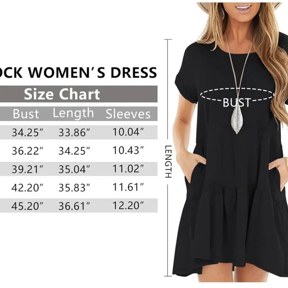 NWT women’s short sleeve crew neck T shirt dress Sz Medium - Picture 4 of 10